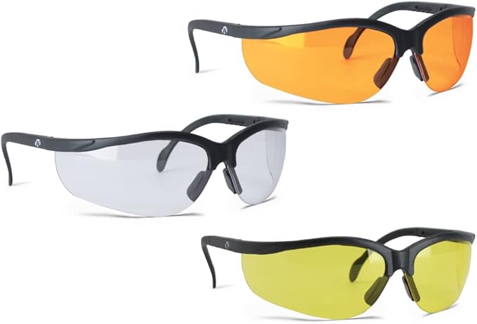 Walker's Sport High-Grade Polycarbonate Lenses Half Frame Soft Rubber Nose Piece Adjustable Safety Shooting Glasses