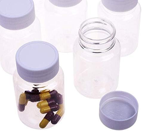 12Pcs 100ml 3.4oz Clear Plastic Bottles with White Screw Caps Empty Portable Liquid Solid Storage Containers for Travel Refillable Cosmetic Toiletry Chemical Dispense