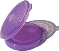 Tupperware Mini Clamshell Pill Keeper Round Pocket Container Sheer Grape Purple