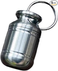 Titanium Keychain Pill Holder Mini Daily Pill Box Pendant Container Waterproof Metal Case Bottle Portable Organizer (s)
