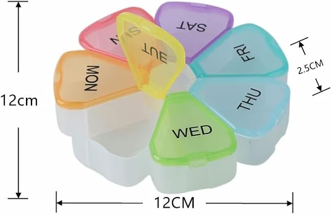 Portable 7 Grids Weekly Pill Box Medicine Dispenser Tablet Organizer Storage Boxes 7 Days Compartment Pills Case Container