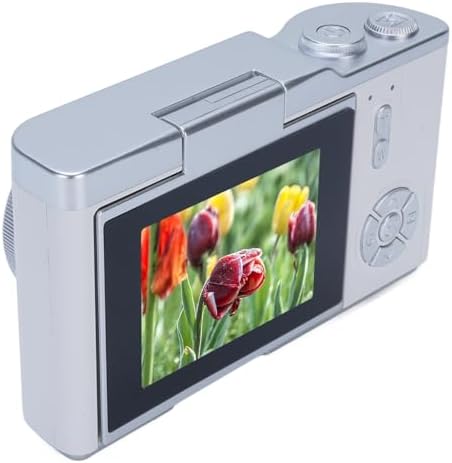 48MP Digital Camera, 1080P Video Camera, 8X Zoom, 2.4 Inch HD Flip Screen, LED Fill Light, Long Battery Life, with Multiple Functions for Entertaining Photography (White)