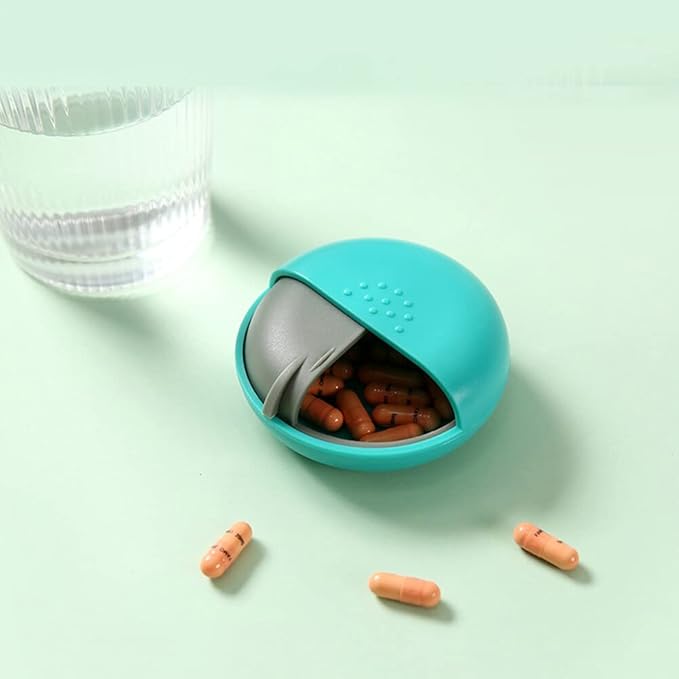 Portable Pill Case Pill Box Daily, Small Pill Organizer Box, Single Cell Round Medicine Box Push Pull Sealed Pill Holder, Round Daily Medicine Container for Traveling