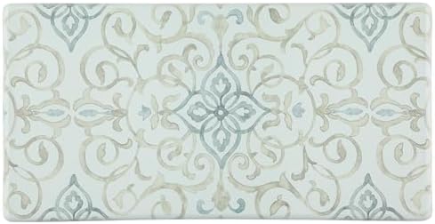 J&V TEXTILES Oversized 20"x39" Anti-Fatigue Embossed Floor Mat (Rustic Medallion Cream