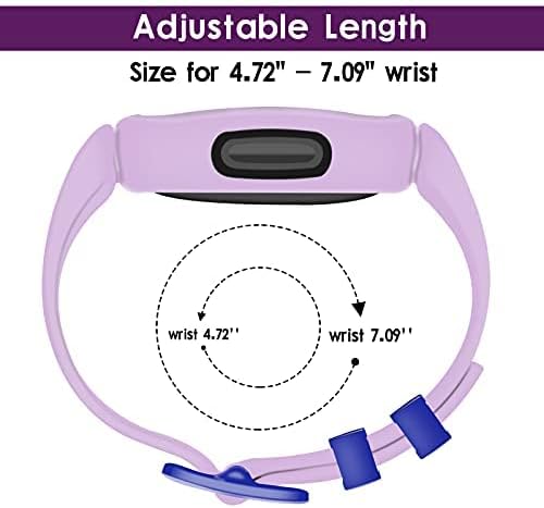 Silicone Bands Compatible with Fitbit Ace 3,Waterproof Soft Replacement Bands for Ace 3 Bands for Kids Boys Girls Bracelet Accessories Sports Band Compatible with Fitbit Ace 3 Activity Tracker(Black, Blue, Gray, Mint Green,Lilac)