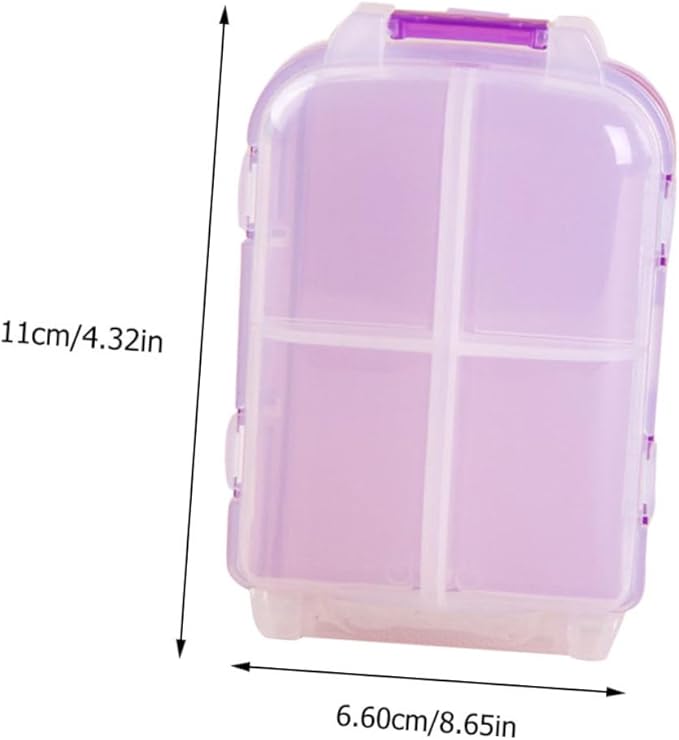 Beaupretty Three-layer Medicine Organizer Foldable Pill Box Large Capacity Plastic for Outdoor Travel Purple