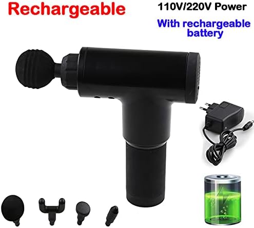 Deep Tissue Massage Gun with 4 Interchangeable Heads, Portable Percussion Muscle Massager for Athletes Pain Relief