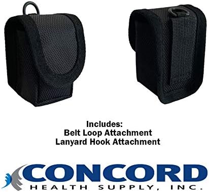 Concord Black Nylon Sp02 Fingertip Pulse Oximeter Carrying Case with Lanyard Hook and Beltloop Attachment