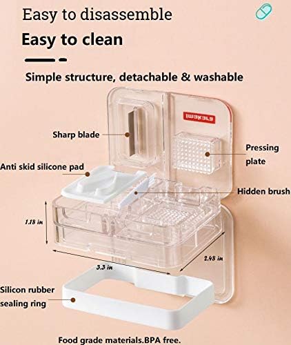 3 in 1 Japanese Multifunctional Pill Cutter,Double-Deck Pill Splitter for Small or Large Pills in Half,Pill Crusher & Grinder,Moisture-Proof Medicine Vitamin Organizer,Medicine Organizer Box