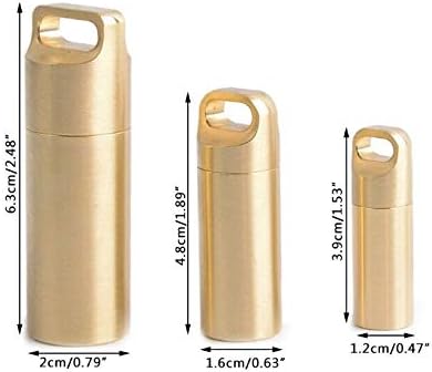 Waterproof Pill Box BE-TOOL 1Pcs Small Pocket Pill Container Metal Portable Travel Pill Holder for Keychain Pill Fob Gold Medium