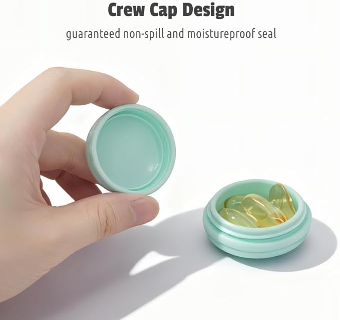 4pc Small Discreet Pill Organizer for Purse & Pocket, Cute Macaron Shaped Pill Case, Lightweight Daily Vitamin Box, Funny Airtight Moistureproof Medicine Container