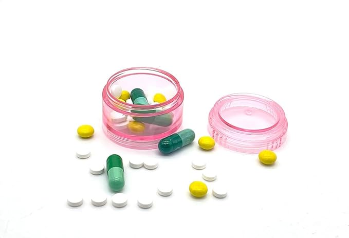 HaiSea Weekly Travel Pill Planner-Monthly Pill Organizer, Daily Month Pill Box-Separate AM/PM Compartments Colors Vary (Pink)