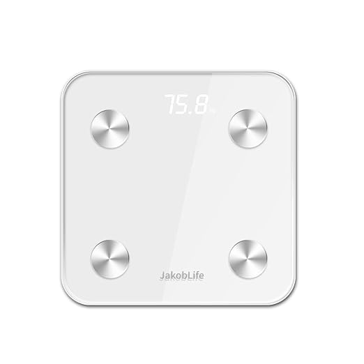 Smart Bluetooth Body Scale, Digital Weight Scale with BMI Analysis, Heart Health Tracking, White