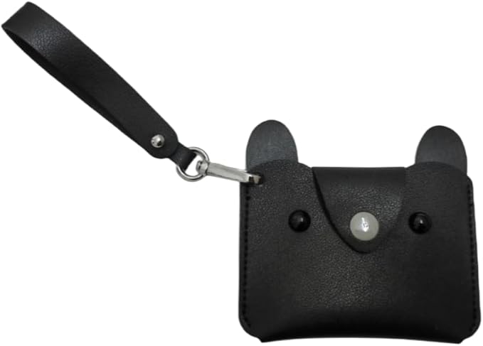 Birth Control Pill Case/Wallet PU Leather Medicine Holder Cat (Black)