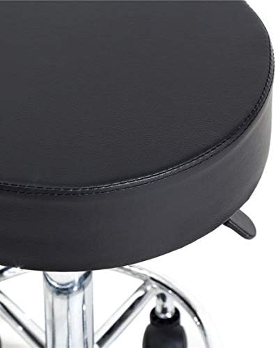 Layee Rolling Stool Ergonomic Swivel Adjustable Hydraulic Drafting Salon Massage Spa Stool with Comfortable Larger Cushioned Seat, Black