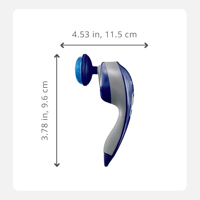 Homedics Thera-P Hot & Cold Handled Variable Speed Massager with 9 Custom Attachment for Sore or Overworked Muscles, Blue