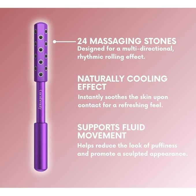 Tourmaline Face Roller – Facial Massage Roller Tool for Lymphatic Drainage – Beauty Roller for Face – Facial Roller for Women Face – Beauty Sculptor Wand for Radiant Skin