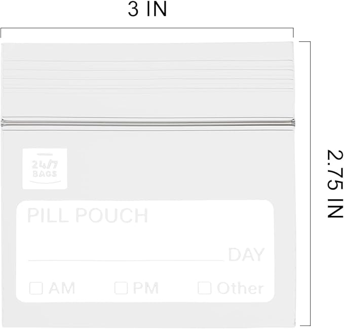 Pill Bags 400 Pack- 3"x2.75", BPA-Free, for Medicine with Write on Label, Carry On Everywhere