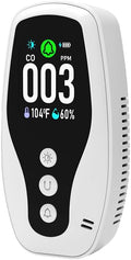 Protmex Plug-in Carbon Monoxide Detector, 3-in-1 CO Monitor with Temperature & Humidity Detection, Dual Power Supply, Flame-Retardant Shell, Audible Alert for Home, RV, Bedroom, Office