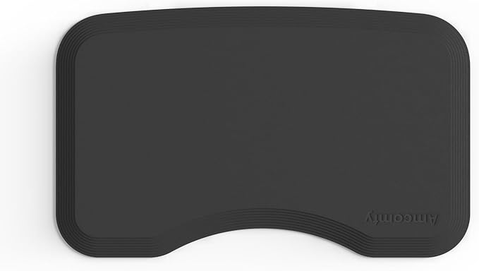 17''x28'' Small Anti Fatigue Salon Mat for Single Hair Stylist - Anti-Slip Antique Series Barber Shop Chair Floor Mat (5/8'' Thick, Black) - Compact & Budget-Friendly