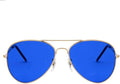 Aviator Style Color Therapy Glasses – Gold Metal Frame, UV400 Protection, Metal Hinges, Silicone Nose Pads – 10 Colors