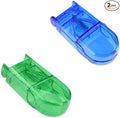 2 Pcs Pill Cutter Splitter, Cuts Pills for Small and Tiny Pills Tablet Splitter with Guard Pill Cutter and Crusher Cuts for Cutting Small or Large in Half Daily Medicine Organizer