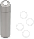 Titanium Pill Holder Keychain for Travel, Waterproof Pill Case Organizer with Silicone Sleeve, Portable Metal Medicine Container Bottle with Detachable Layers for EDC, Men, Women (S 1 Layer)