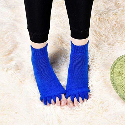 AIBEARTY 3 Pairs Yoga Sport Gym Five Toe Separator Socks Foot Massage Toeless Socks