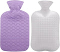 Fashy Hot Water Bottle with Quilted Cotton Purple Cover (2L, 67oz) – Made in Germany