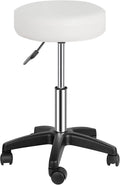 SUPER DEAL Rolling Stools Swivel Chairs Facial Massage Spa Salon Bar Stool Adjustable Hydraulic Rolling Chair, White