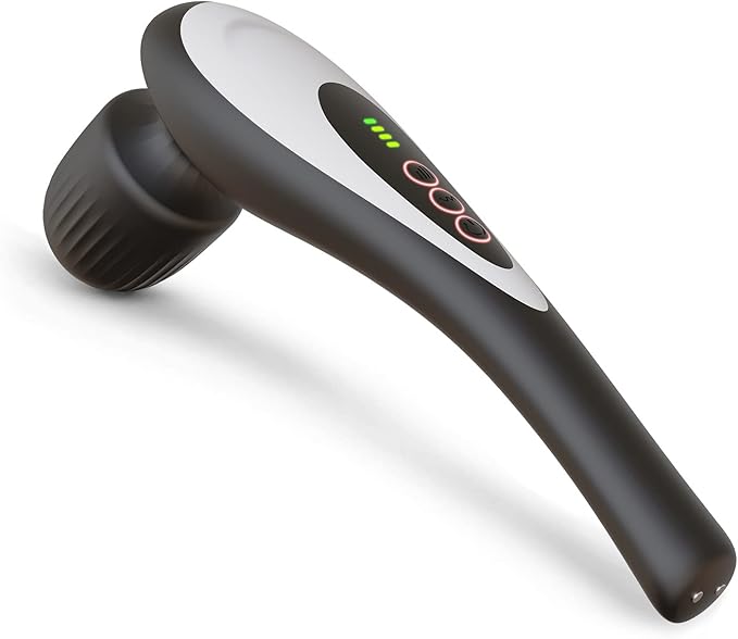 Personal Handheld Vibrating Massager-Cordless Electric Handheld Muscle Deep Tissue Neck Back Shoulder Foot, Portable Seven Wand Massage for Full Body (Black)