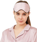 100% Mulberry Silk Sleep Mask for Women/Men Airplane Travel, Pure 22 Momme Silk Eye Mask Blackout for Sleeping, Ajustable, Luxury, Anti Wrinkle, Anti Aging Silk Blindfold, Made in USA (Pink)