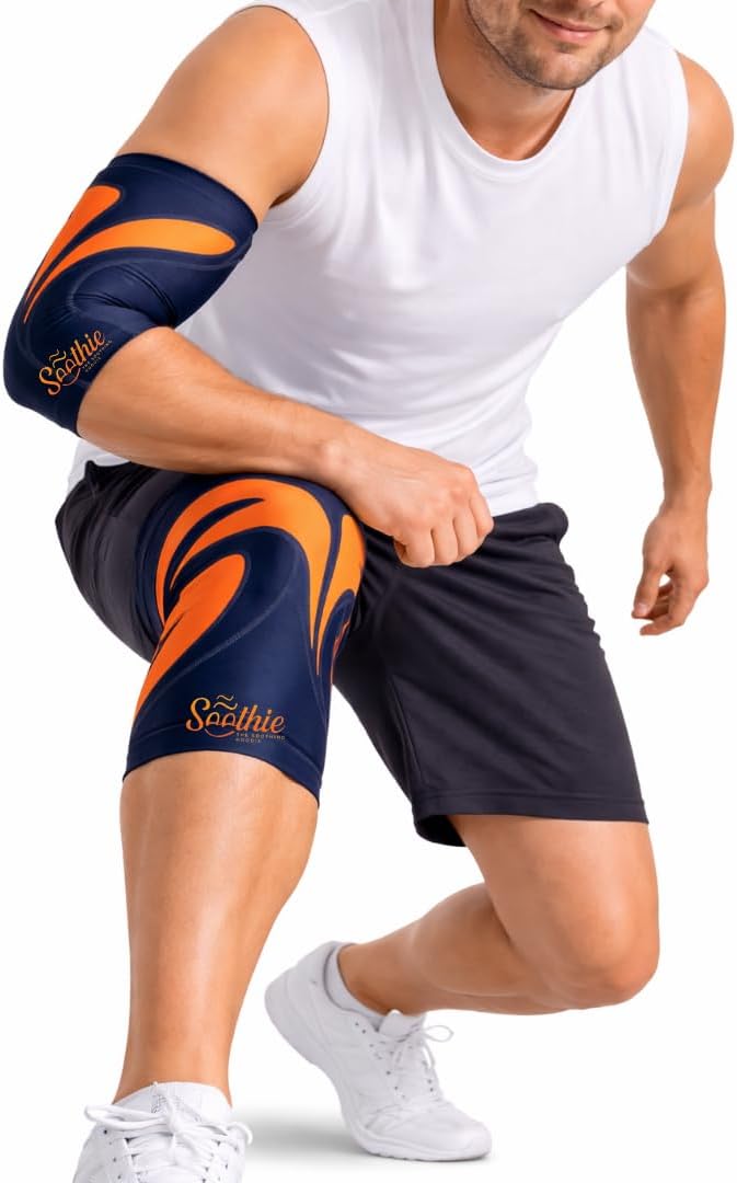 Soothie 360 Knee Ice Pack Wrap – Flexible Compression Sleeve for Knee Pain Relief & Swelling – Reusable Gel Cold Therapy for ACL, MCL, Meniscus, Injury Recovery – Fits Knee, Elbow, Ankle & Calf