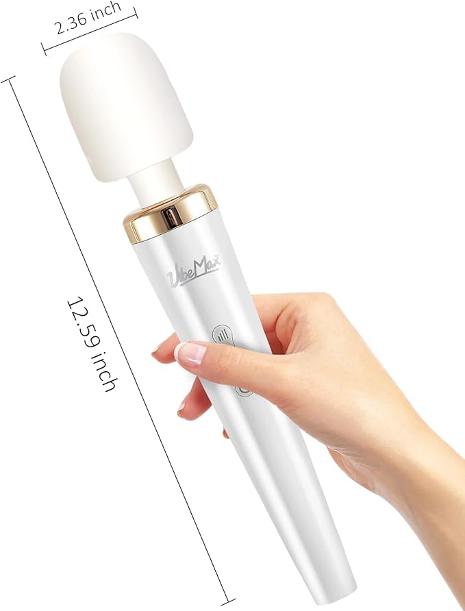 Powerful Handheld Back Massager with Strong Vibration, Personal Therapy Massager for Sports Recovery, Muscle Aches (White)