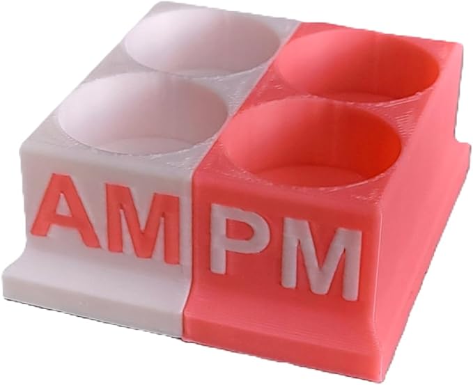 Znet3D Eye Drops Bottle Organizer & Tracker – AM/PM 4-Slot (White/Pink)
