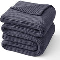 Guohaoi Knitted Weighted Blanket for Adults (Dark Grey 60"x80" 20lbs) No Beads Cooling Throw Blanket for Hot Sleepers, Home Decor Breathable Chunky Knit Heavy Blanket Use on Queen/King Size Bed