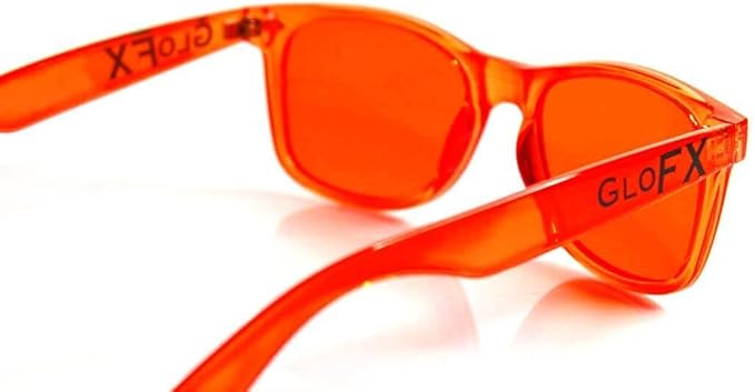 GloFX Orange Color Therapy Glasses for Chakra Healing, Chromotherapy, and Mood - Supports Feelings of Happiness, Social Confidence and Joy