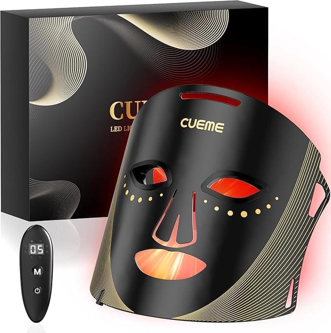 CUEME Red Light Therapy for Face, FDA-Cleared LED Light Therapy Mask for Wrinkles, Acne Treatment, and Skin Care, Portable Facial Mask for Women - Mom, Sister, Girlfriend, and Wife