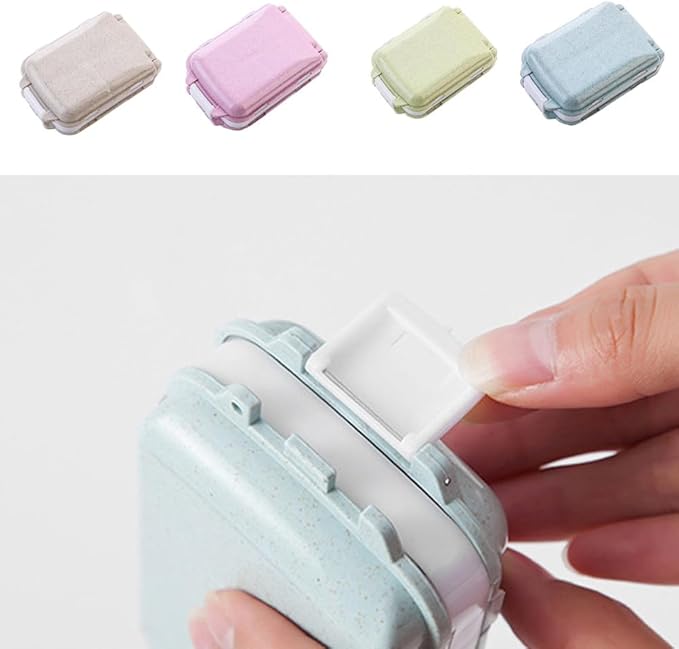 Cabilock Portable Medicine Box 2-Pack Foldable 3-Layer Pill Organizer with 8 Compartments Travel Case for Vitamins Medications Daily Use