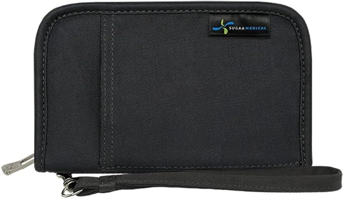 Sugar Medical Diabetes Supply Case | Medical Supplies Travel Bag | Glucose Meter Organizer | Diabetic Care Products | Glucometer Kit (Jet Black)