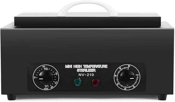 High Temperature Sterilizer Autoclave Machine for Metal Tools with Handle with Timer 110V 300W, 1.5L Capacity, for Dental Tools (Black)