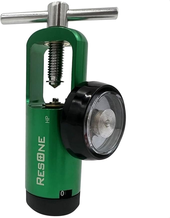 25LPM Oxygen Regulator CGA-870, Adjustable Flow 0-25 LPM - ASTM G175-03 - Aluminum/Brass, Max Inlet: 3000 PSI, Outlet: 50 PSI - Compact 1.38 inches X 4.65 inches