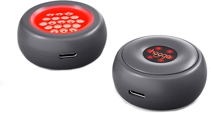 Hooga Red Light Therapy, Stick On Near Infrared Light Therapy Device. High Powered Portable LEDs for Pain Relief, Muscle Recovery and Joints. 19 LEDs. Battery Powered. Rechargeable.