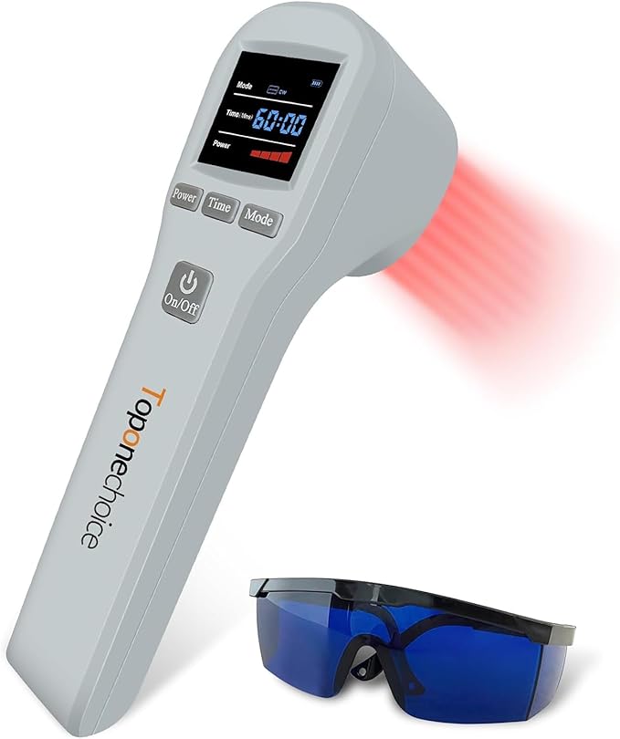Red Light Therapy Device, 4x808nm+16x650nm, Near Infrared Red Light Therapy for Body Pain Relief, Knee Feet Back Leg Muscle Relax, Red Light Therapy Machine for Human and Pets Dogs Horse