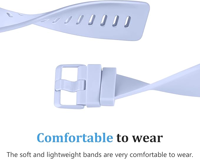 Mugust Sport Bands Compatible with Fitbit Versa 2 / Fitbit Versa/Versa Lite/Versa SE, Classic Soft Silicone Replacement Wristbands Straps for Fitbit Versa 2 Smart Watch Women Men (Large,Sky Blue)