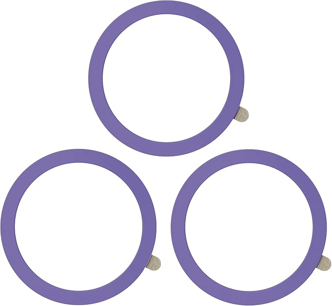 TENOC Universal Metal Ring Sticker for Magnetic Charger Compatible with iPhone/Samsung/Android All Cellphones, Magnetic Mount/Phone Holder Conversion Accessories, 3Pcs, Light Purple