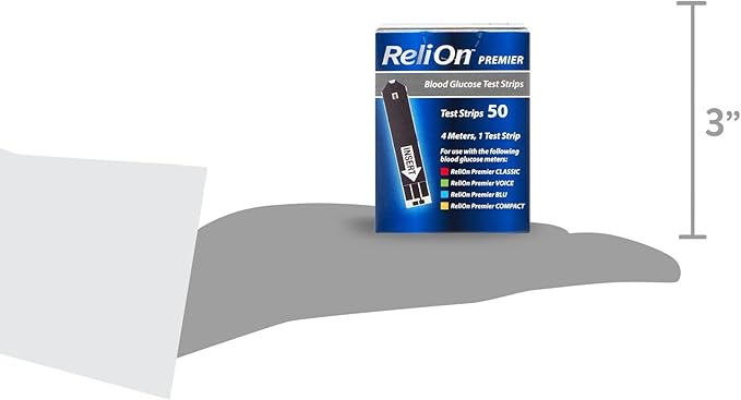 Premier Test Strips 50 Count | Premier Blood Glucose Test Strips | Diabetes Test Strips (50)