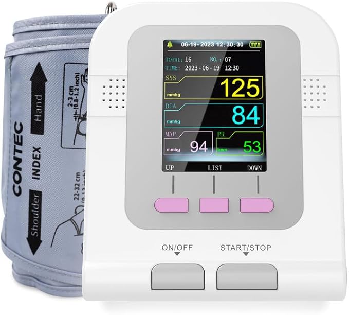 CONTEC Blood Pressure Monitor Upper Arm Cuff 3 Size Cuffs 300 Sets Memory Families use