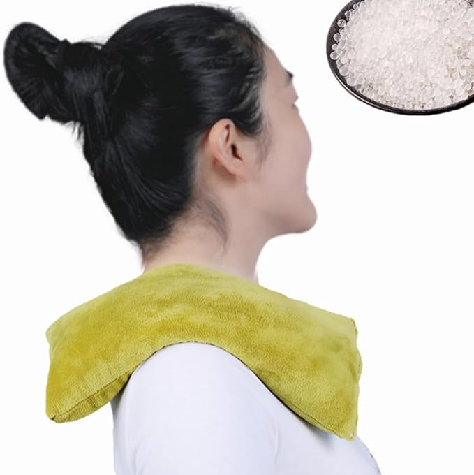 UNI-GO Silica Beads Microwave Heating Pad for Hot Compress and Cold Compress, No Smell, Reusable Microwavable Heating Pad for Back, Neck, Shoulder, Leg, Muscle Ache & Cramps. (Olive Green-6"x12")