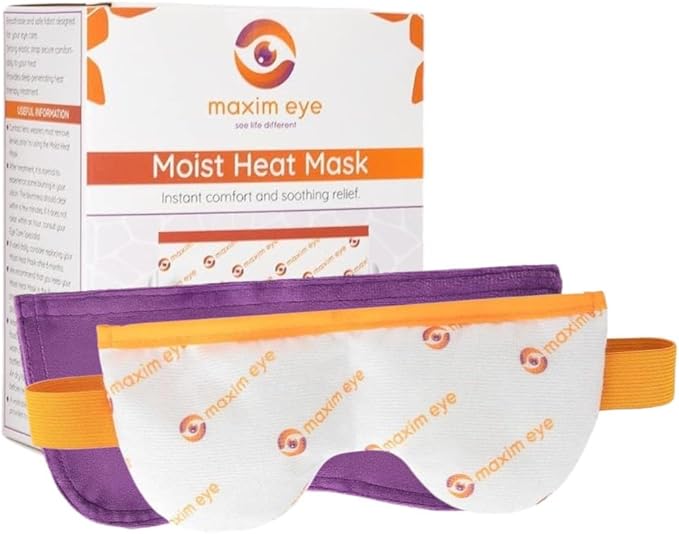 Eye Compress Moist Heat Eye Mask for Dry Eyes - Microwave Eye Mask - Washable and Reusable Heated Eye Mask - Refreshes Eye, Aids in Reducing Migraine, Sinus, and Headaches - by Maxim Eye